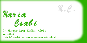 maria csabi business card