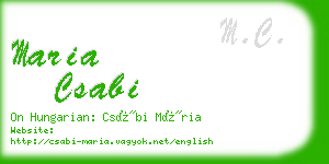 maria csabi business card